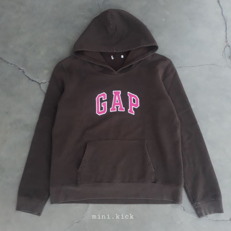 Hoodie GAP BROWN/PINK, Size fit S, pxl (62x55) cm, gap coklat, travis scott