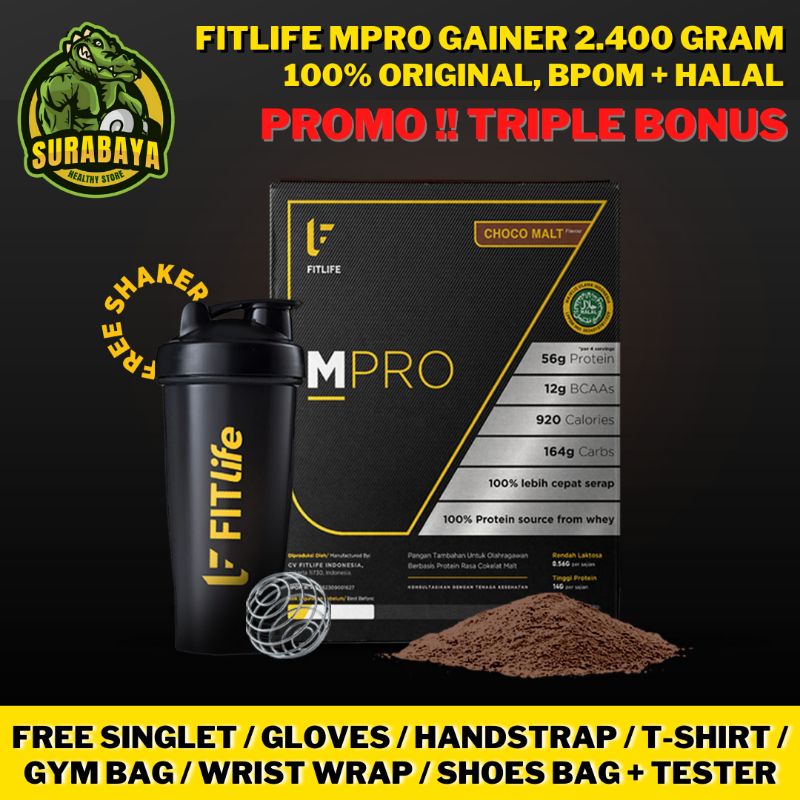 Fitlife Mpro Gainer 5,3 Lbs 2,4 Kg Mass Protein Weight Gain BPOM Halal MUI