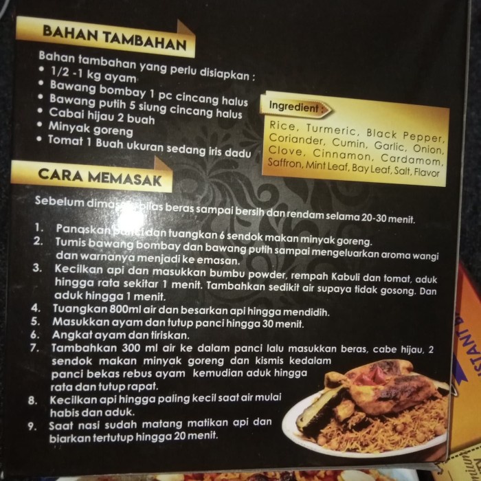 

978qW Merhan Paket Beras Basmati Dan Bumbu Kabuli W5Q0112