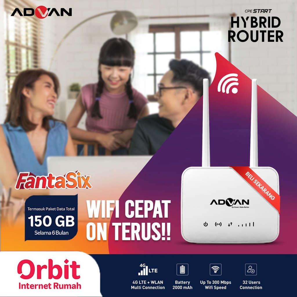 Modem Router Advan CPE20 Start Wifi 4G UNLOCK (Battery 2000mah)