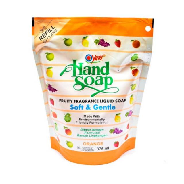 Yuri Handsoap Orange 375ml Pouch Refill