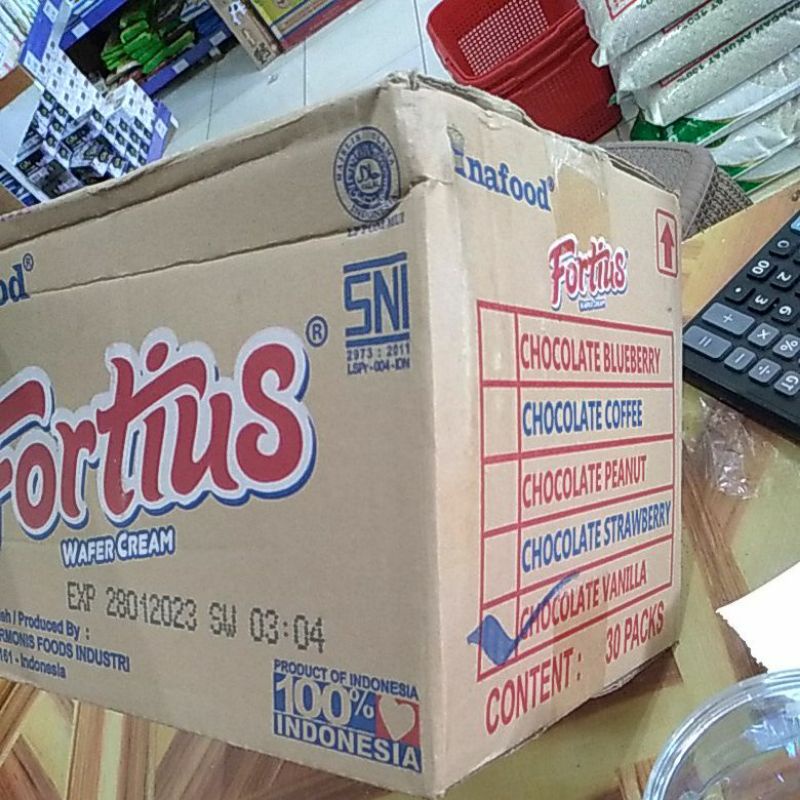 Wafer Fortius 80gr ( 1 dus = 30 bks ) Mix Rasa