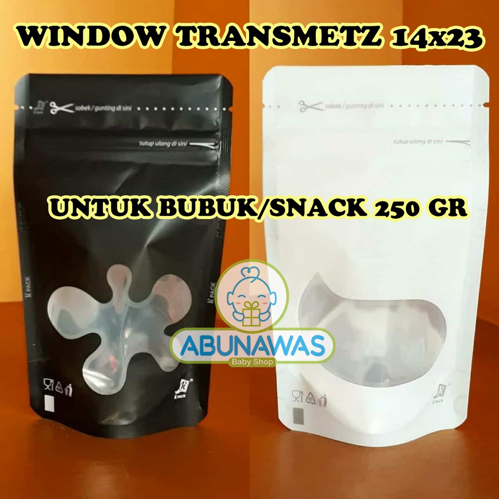 Standing Pouch Window Transmetz 14x23 Kpack/ Plastik Pouch/ Plastik Klip/ Plastik Kemasan