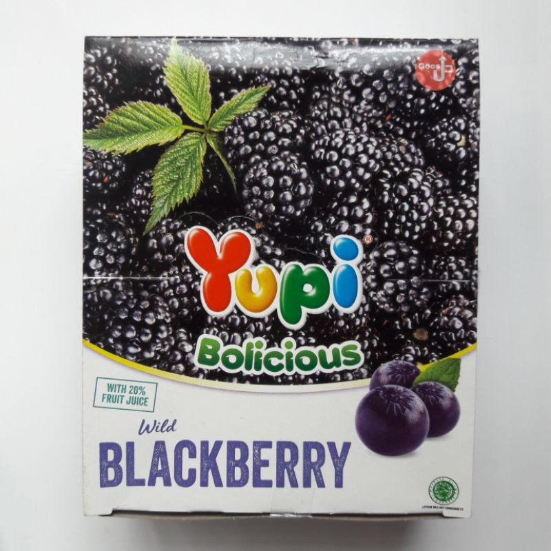 

PERMEN YUPI BOLICIOUS BLACKBERRY 1box isi 24pcs | MAKANAN RINGAN PERMEN BUAH MANIS BLACKBERRY | PERMEN BOLICIOUS