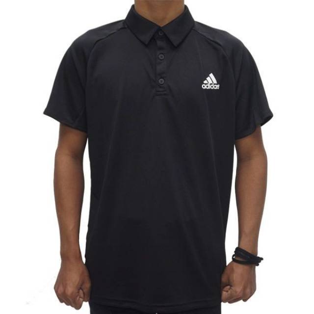 KAOS POLO ADIDAS BERKERAH HITAM