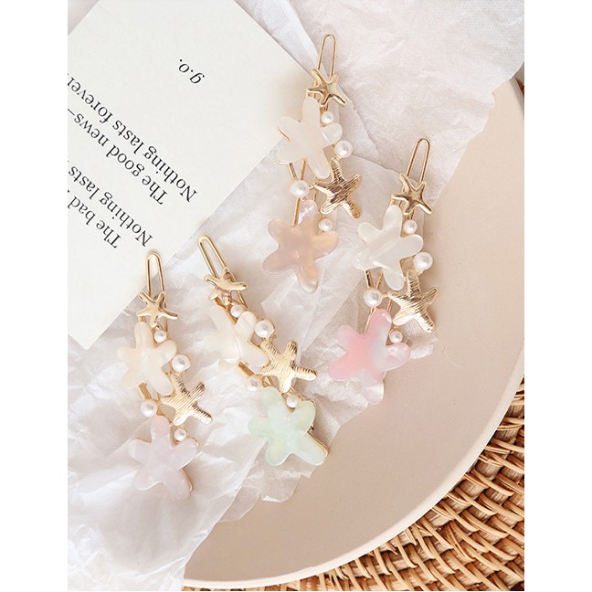 LRC Jepit Rambut Fashion Starfish Flower Hairpin F46545