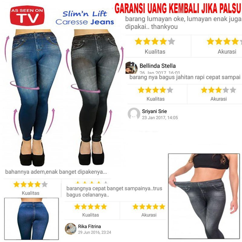 [COD] Legging Jeans Pengecil Paha Betis Kaki Membakar Lemak | Terlihat Ramping dan Trendy Caresse
