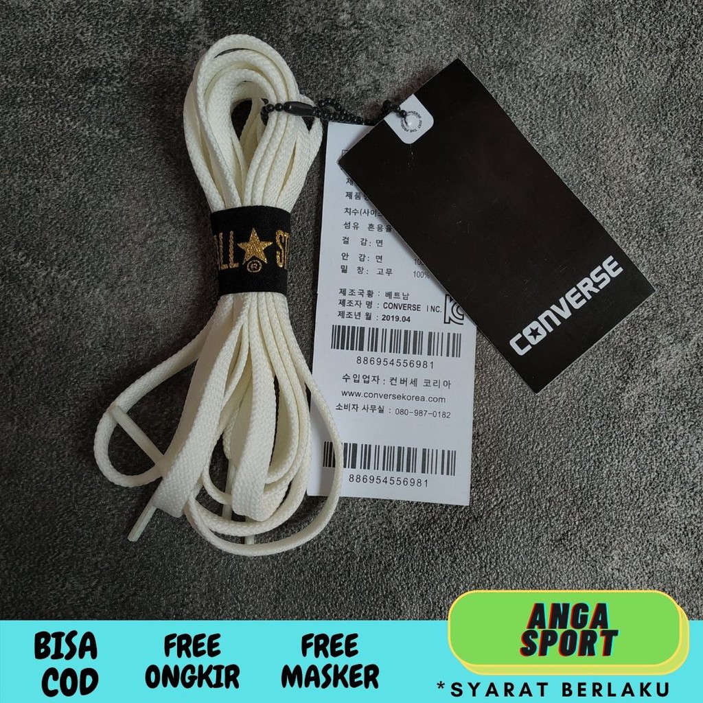 TALI SEPATU CONVERSE FLAT PIPIH ORIGINAL / TALI SEPATU SNEAKERS SHOELACES PANJANG 110-120 CM CREAM02