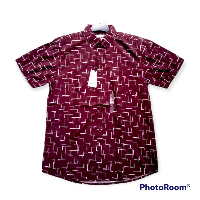 Kemeja Cole lengan Pendek