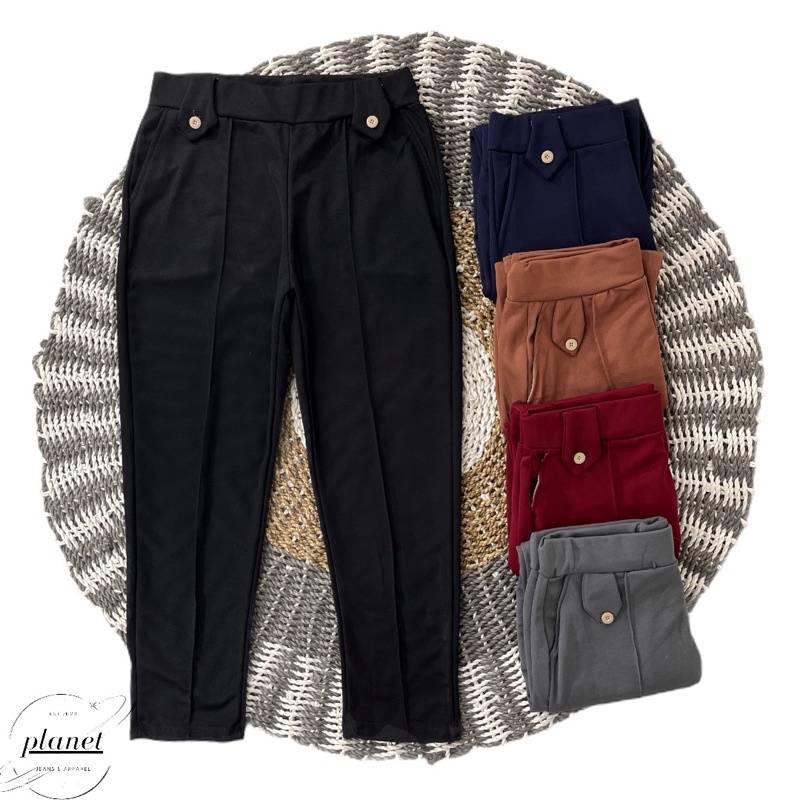 CELANA WANITA PANJANG POLOS HITAM JUMBO BIG SIZE PINGGANG KARET SCUBA HIGHWAIST CELANA KANCING BAWAH PENSIL CELANA KERJA MURAH LEGGING MELAR