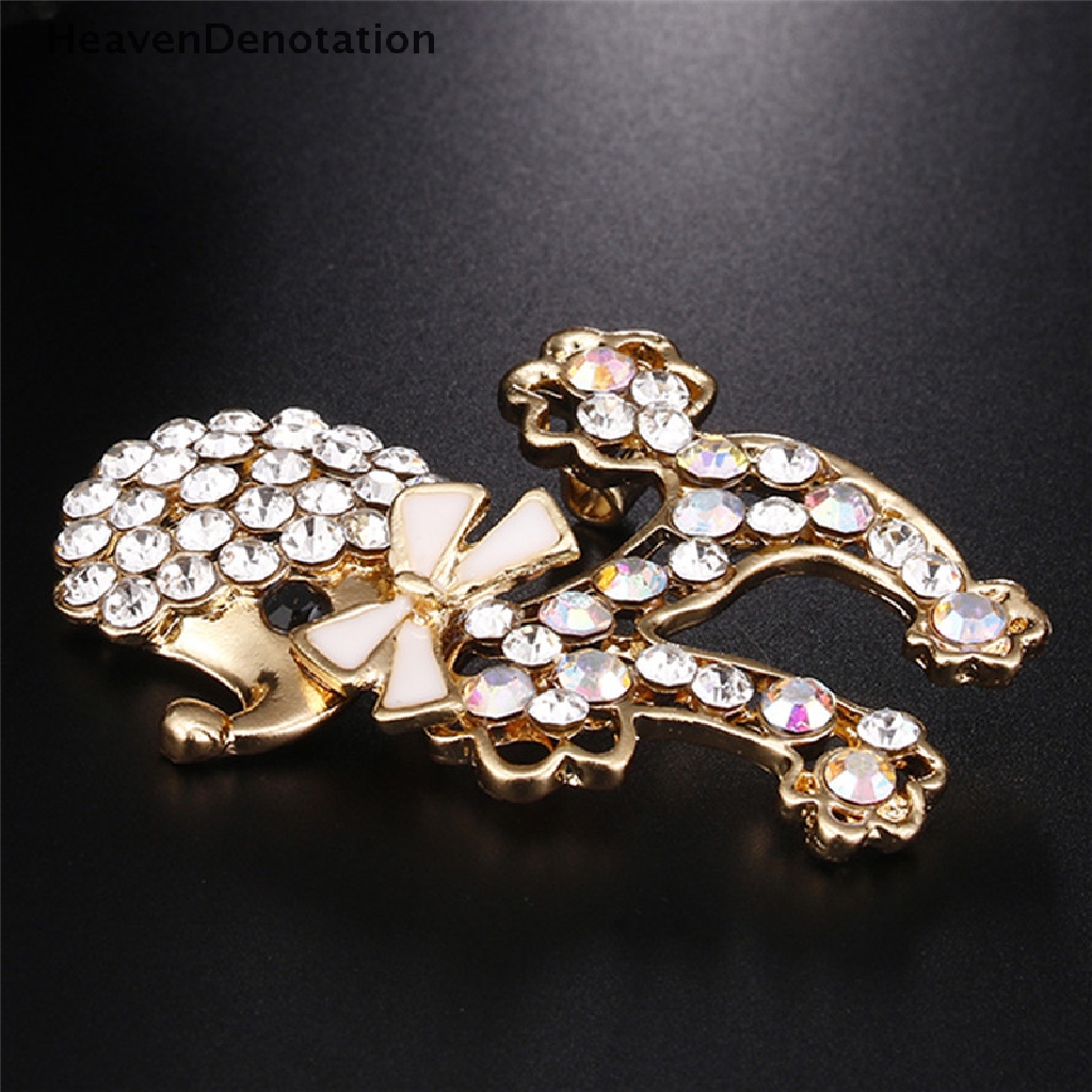 [HeavenDenotation] Crystal Rhinestone Dog Brooch Pin Lovely Puppy Animal Brooch Pin Women Jewelry