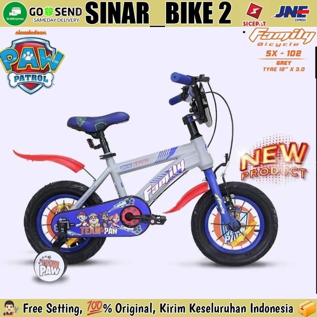 Sepeda Anak Laki Bmx 12 16 Inch Family SX-102  Paw Patrol