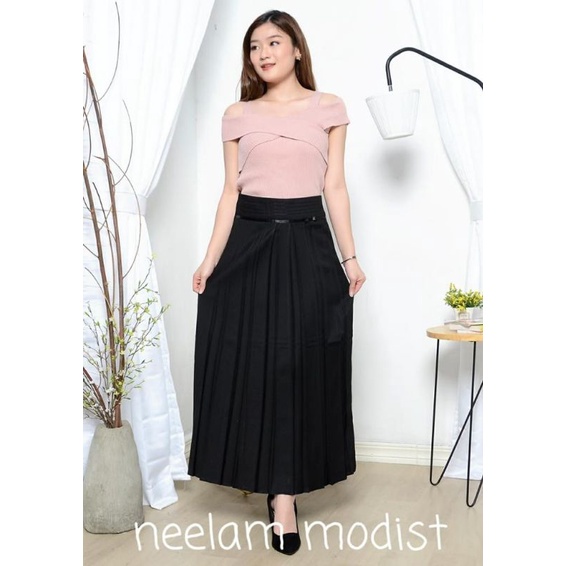 Rok Kerja Plisket Wanita Premium / Rok plisket Kantor Wanita S.M.L.XL