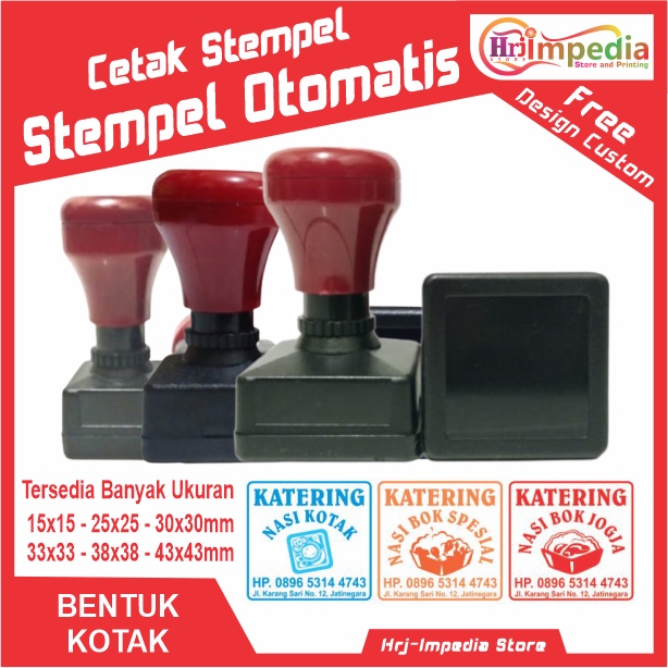 Jual Cetak Stempel Otomatis Bentuk Persegi Kotak Cetak Stempel Logo