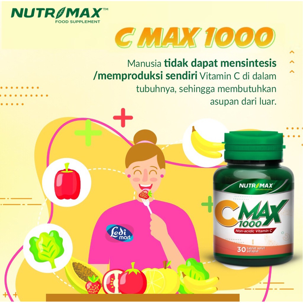 ORIGINAL Nutrimax C MAX 1000mg Isi 30 BPOM / Nutrimax CMAX 1000 mg / C+ Plus / LEDI MART