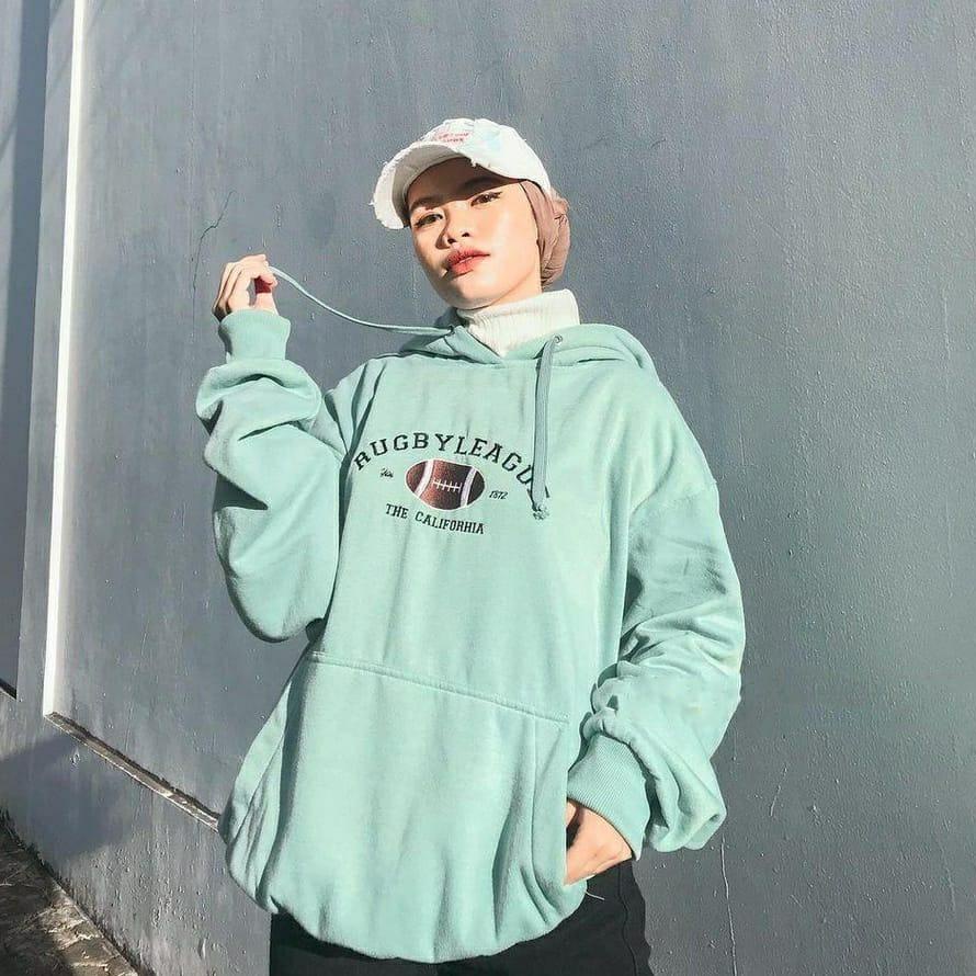 [TMO. 611532] RUGBY LEAGUE SWEATER HOODIE - SWEATER HOODIE WANITA - SWEATER WANITA