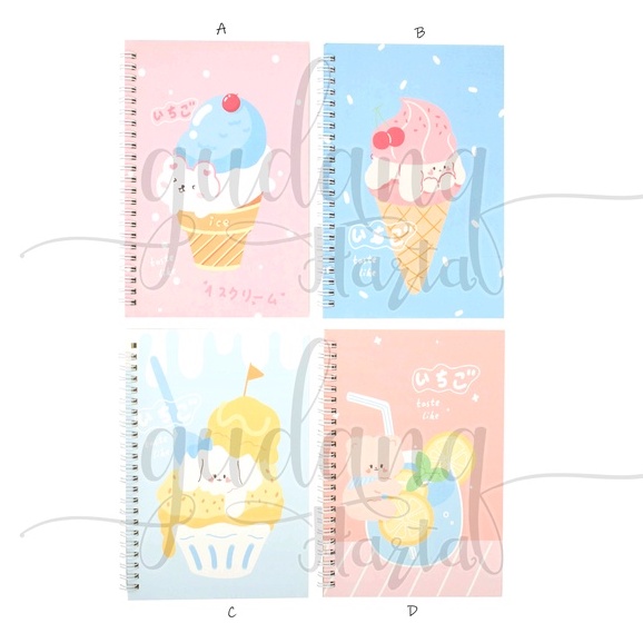 Notebook A5 Spiral We Love Sweets Ice Cream Cupcake Journal Buku Catatan Gemoy GH 308828