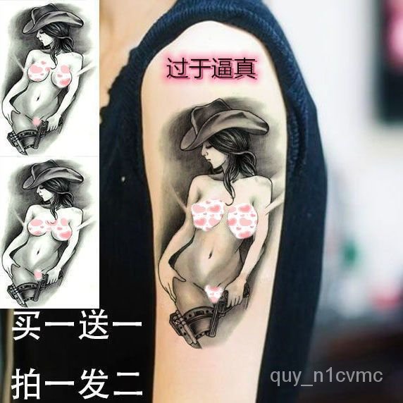 Bunga Lengan Tato Kertas Stiker Tahan Air Stiker Tato Pria dan Wanita Kecantikan Tahan Besar Gambar