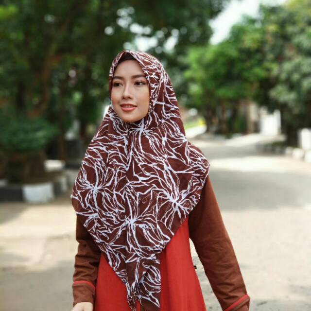 Jilbab Segi empat motif root / Square Hijab / Hijab Kotak / kerudung motif