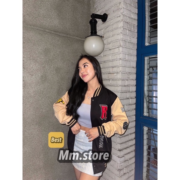 jaket varcity vintage full bordiran flecee premium bisa dipakai wanita dan pria-3