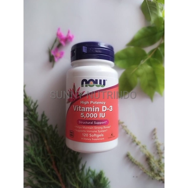Now Vitamin D3 5000 IU 5000IU Vit D 3 isi 120 Softgel,