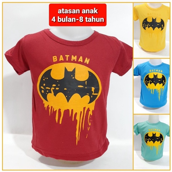 Kaos Anak laki laki 6 bulan - 8 tahun oblong cowok atasan baju murah gambar batman grosir ecer bat