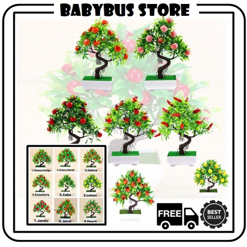 BBS POT10 TANAMAN BUAH PLASTIK BUNGA DEKORASI RUMAH BUAH IMPORT MURAH