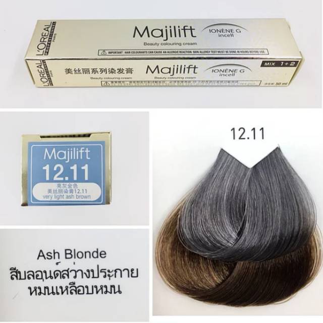 50 ML Cat Rambut Permanen L'Oreal Majilift 12.11 / Cat Rambut Loreal / Very Light Brown Extra Ashen