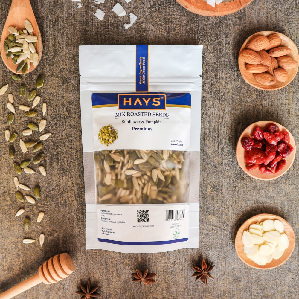 Mix Roasted Seeds (Pumpkin seeds + Sunflower seeds) / (Biji labu + Biji bunga matahari) - HAYS