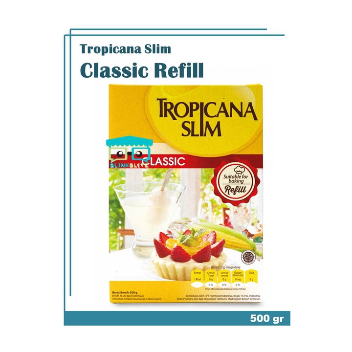 Tropicana Slim Classic Refill 500 gr Diet Keto Gula Sweetener