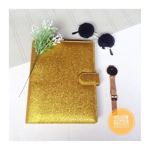 

Yellow glitter binder