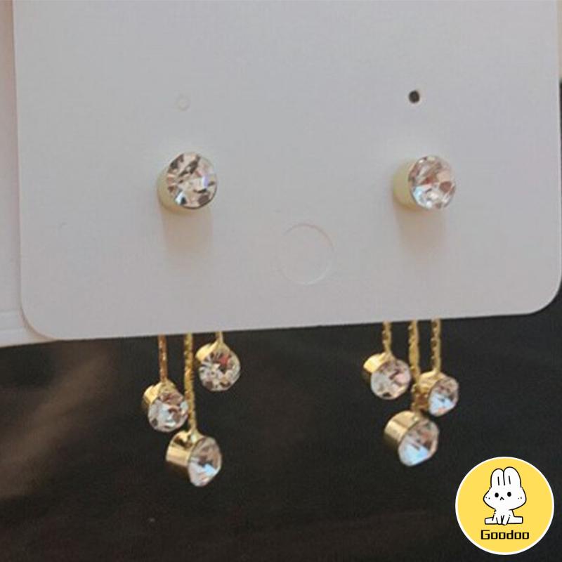 Anting Tusuk Silver S925 Gantung Belakang Wanita Hias Mutiara -Doo