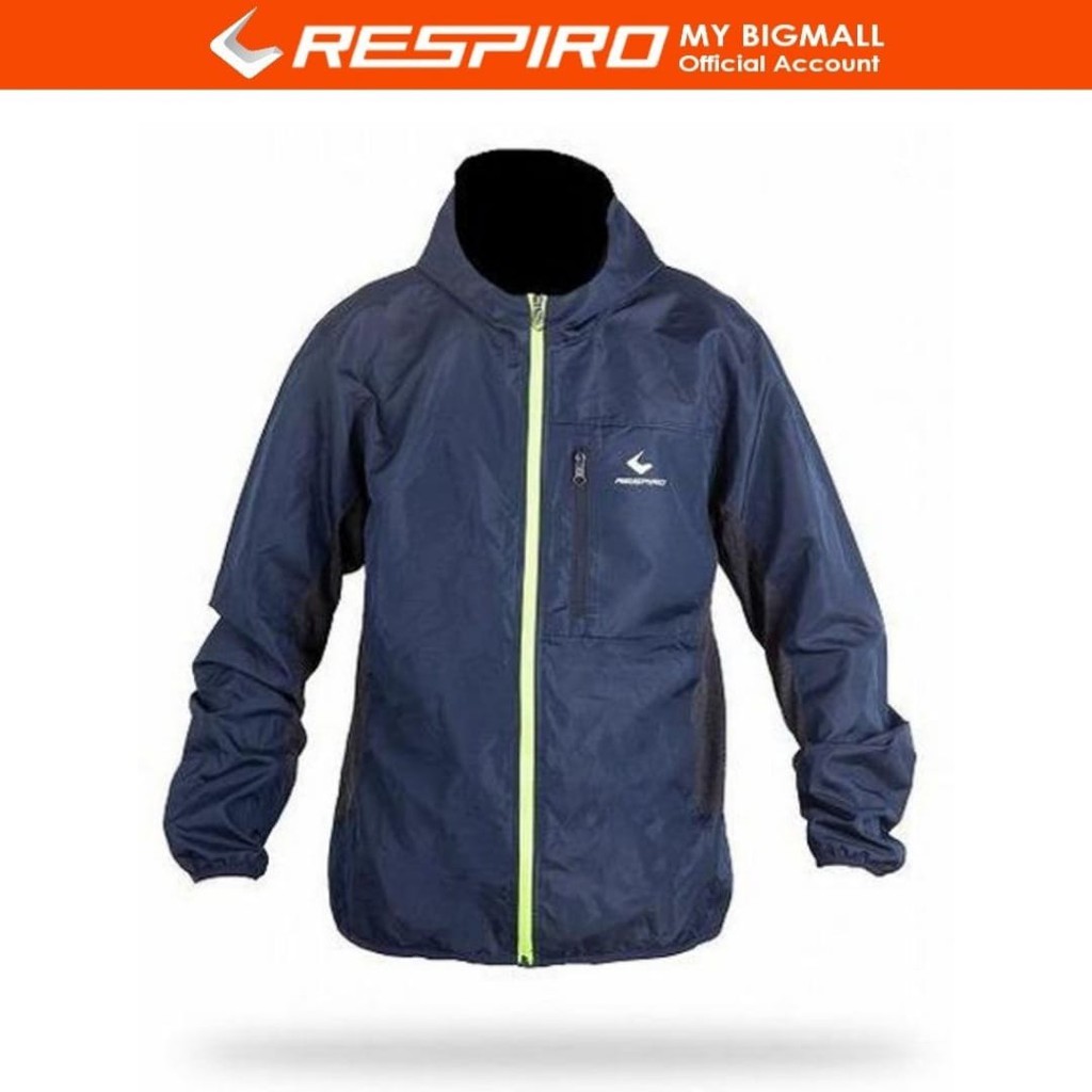 JAKET HOODIE RESPIRO PACKLITE R1 PRIA WANITA AKTIF PRAKTIS FLEKSIBEL WINDPROOF JACKET POUCH