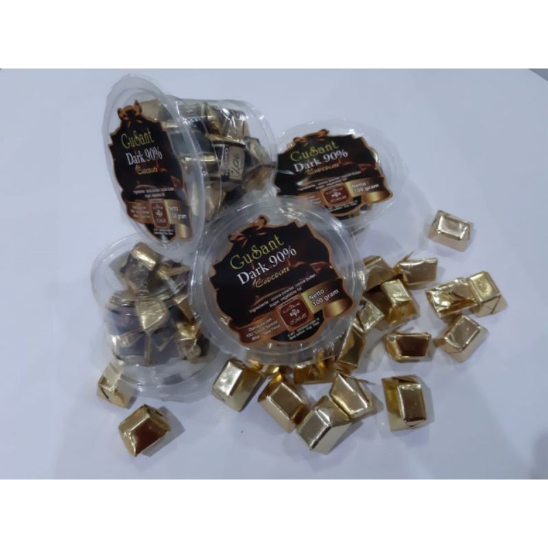 

Dark Chocolate curah 90% cup Netto 100gram.