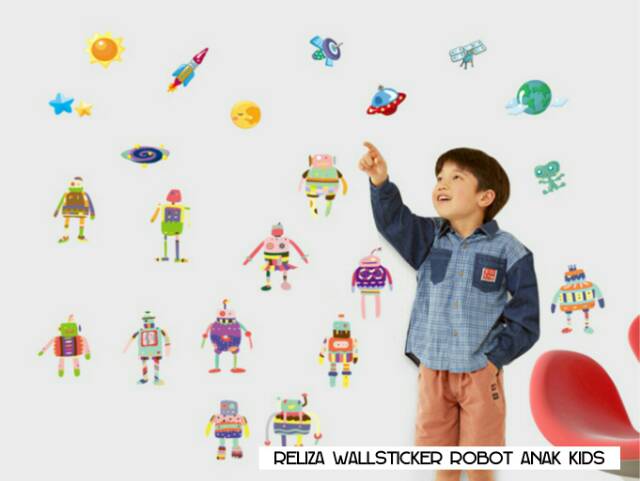 RELIZA WALL STICKER ROBOT ANAK ALIEN ASTRONOT LUAR ANGKASA STIKER DINDING AY7141