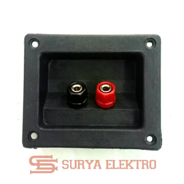 Terminal Speaker Kotak 2 Pin Plastik Hitam