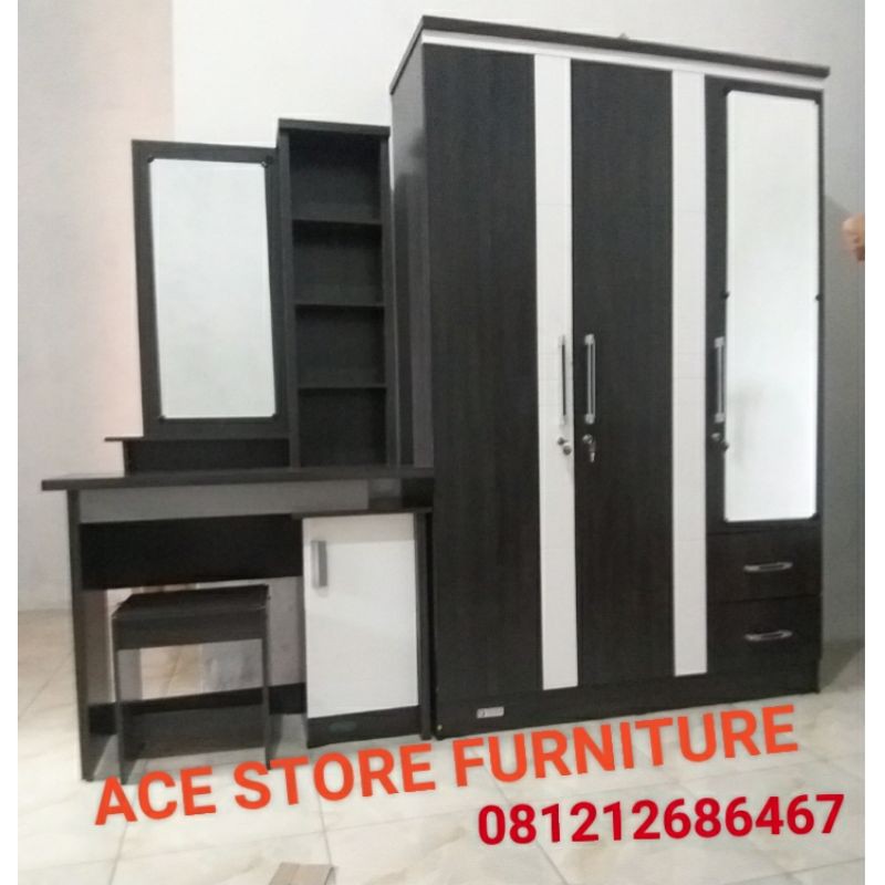 PAKET LEMARI DAN MEJA RIAS