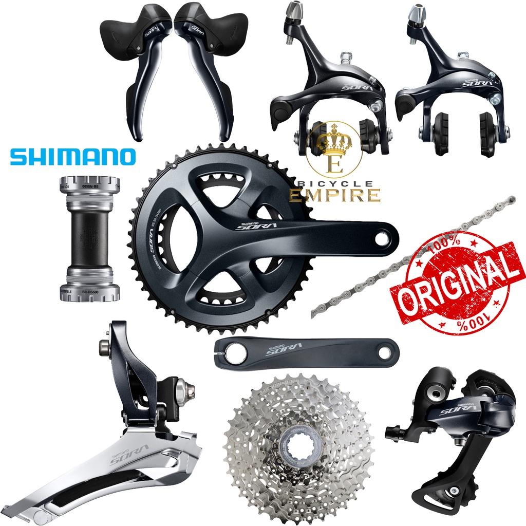 Groupset Grupset GS Shimano Sora R3000 Rim Brake 2 x 9 Speed GS Grupset Road Bike Bicycle Empire