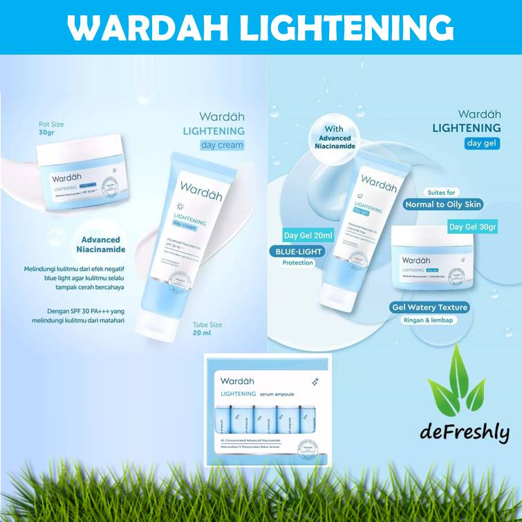 ❤ defreshly ❤ Wardah Lightening Series - Day / Night Cream Niacinamide | Serum Ampoule | Cleansing Milk | Micellar Wash | Gentle Exfoliator | Whip Foam