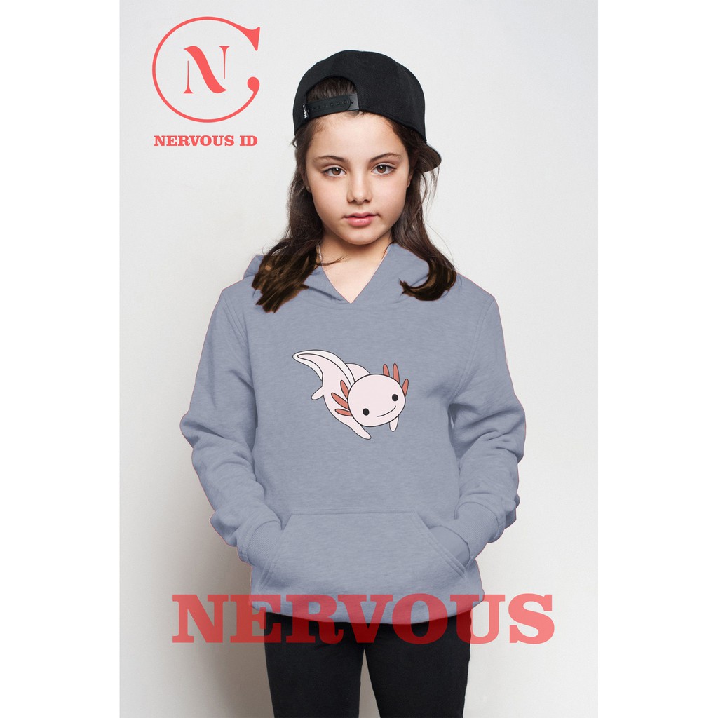 JAKET HOODIE ANAK AXOLOTL LUCU