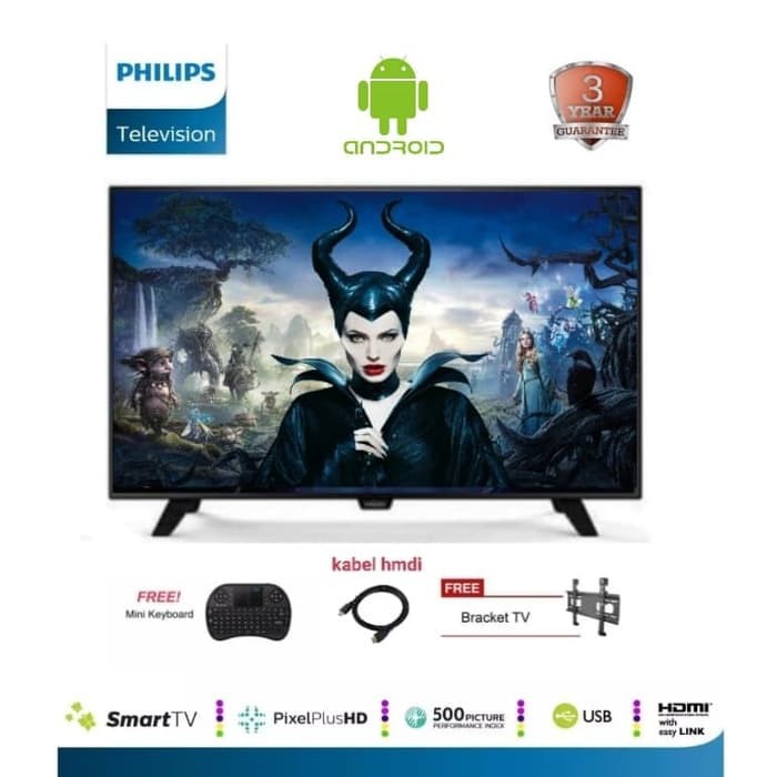 Stok Terbaru Philips 32PHT5853S Smart Android Led Hd Tv [32inch/DVB-T2] Spesial
