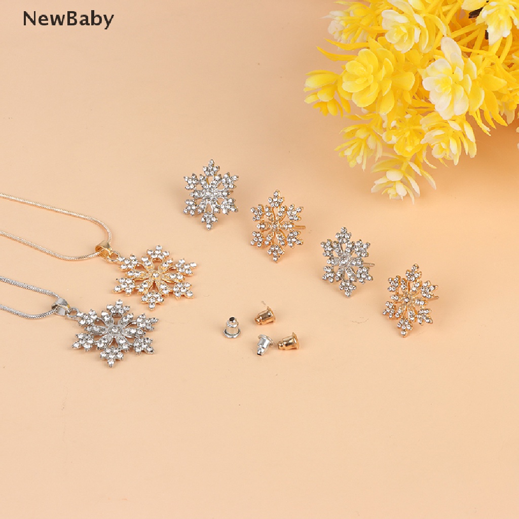 3pcs / Set Kalung Anting Desain Snowflake Untuk Hadiah Valentine