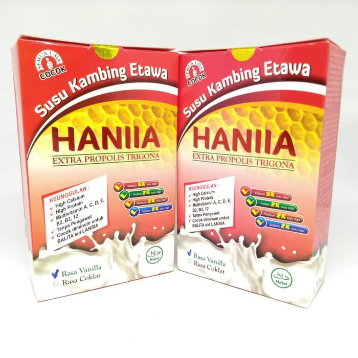 

Susu Kambing Etawa Extra Propolis Trigona HANIIA - Rasa Vanila