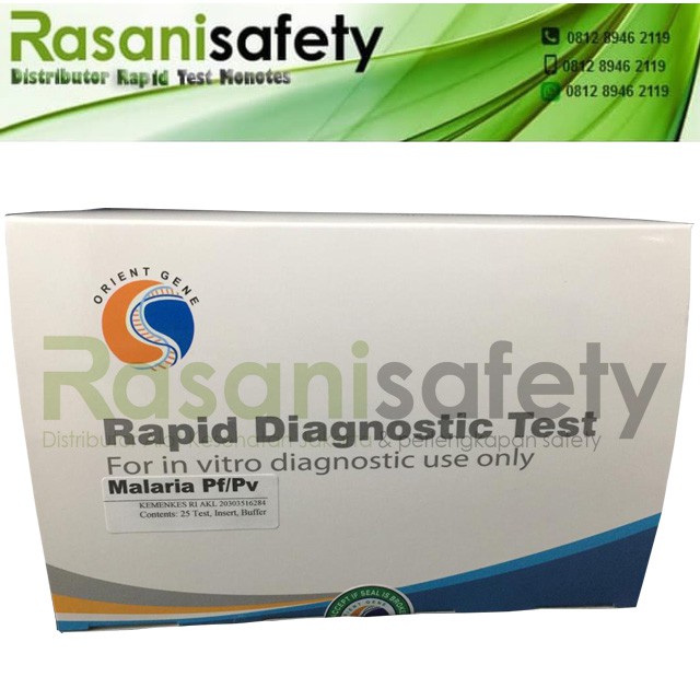Rapid Test Orient Gene Device Virus Penyakit Malaria PF / PV Triline Isi 25 Alat Tes Cassette DBD