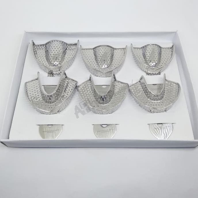 6 PCS SENDOK CETAK STAINLESS STEEL DENTAL LAB