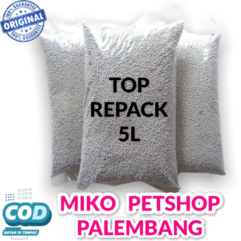 PASIR KUCING GUMPAL TOP REPACK 2kg dan 5L PENGIRIMAN REGULAR &amp; KARGO WAJIB MEMBELI DUS TAMBAHAN!