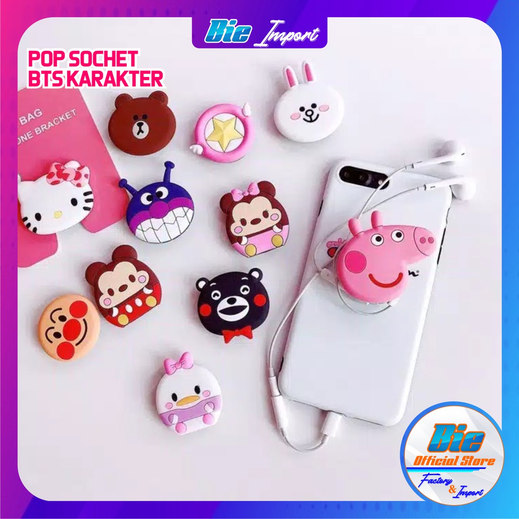 Pop Socket Karakter BTS Korean STyle Impor Best Seller