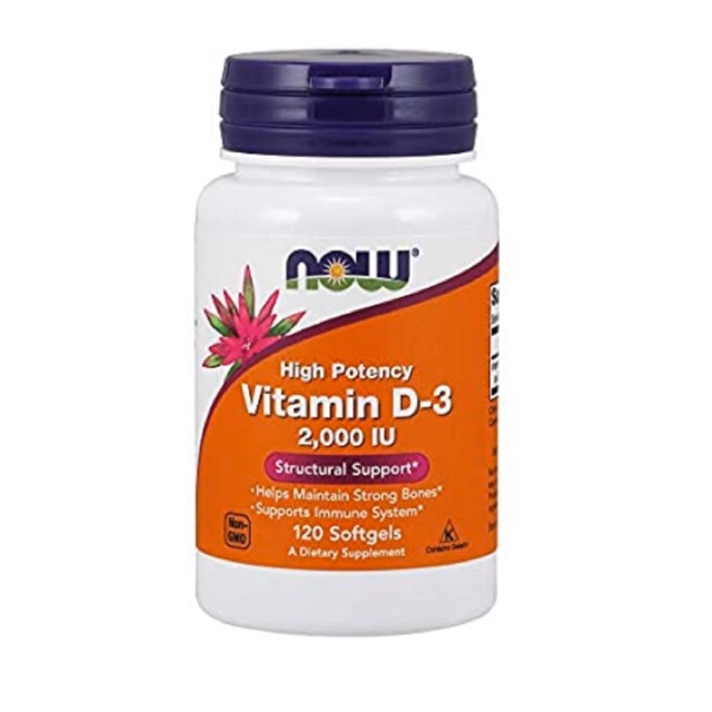 Now Foods Vitamin D3 2000 iu 120 softgels D-3 2,000 iu 2000iu