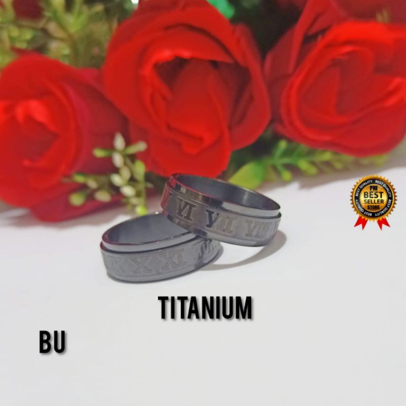 CINCIN TITANIUM PRIA WANITA 1pcs MOTIF PILIHAN ANTI KARAT BAHAN BERKUALITAS