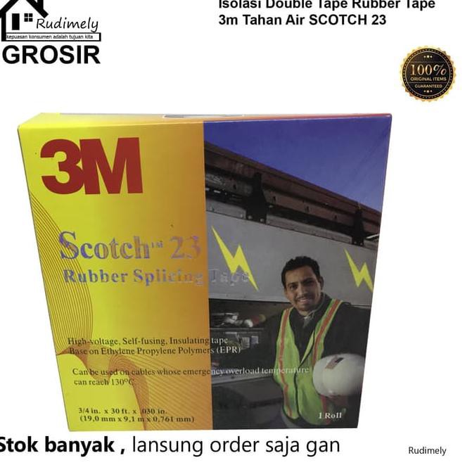 Isolasi Karet Kabel Listrik ac/Rubber Tape 3m Tahan Air SCOTCH 23